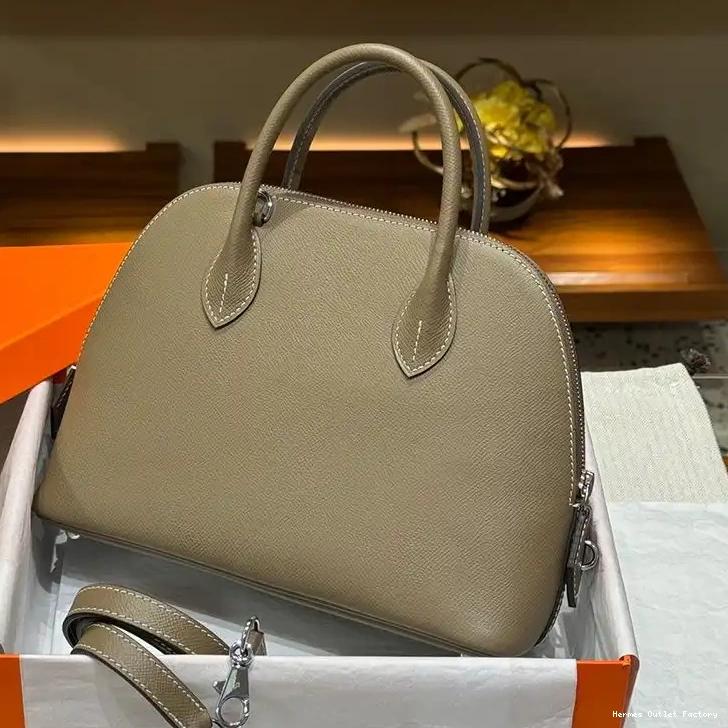 25 Bag Leather In Hermes Palladium Epsom Khaki Bolide Hardware 0419